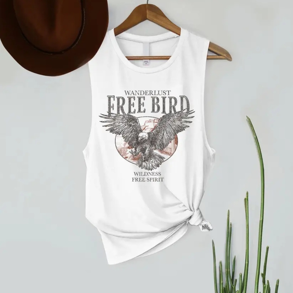 White Free Bird Tank Top